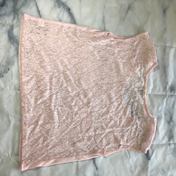 Victoria's Secret PINK Light Pink Lace Back Tee - Picture 5 of 6